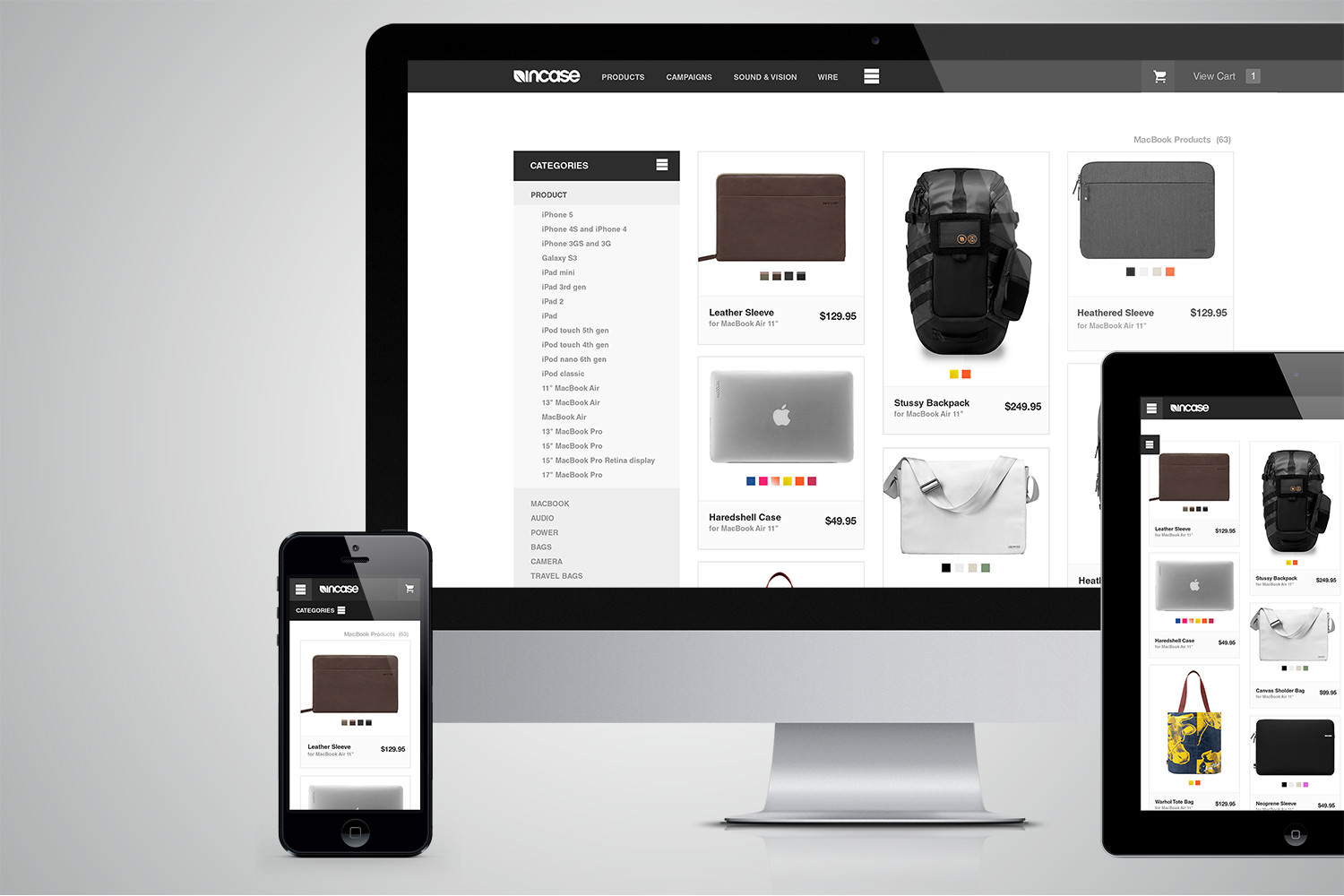 Incase Showcase Responsive